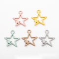 Open Star Charm with Small Star Accent in Five Pastel Colors view 1