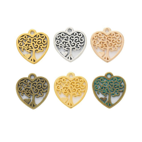 Finish assortment shown together of the heart tree of life charm