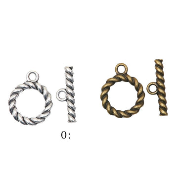 Twisted Ring and Bar Toggle Clasp Jewelry Component
