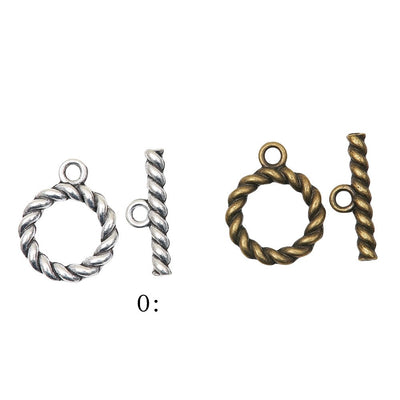 Twisted Ring and Bar Toggle Clasp Jewelry Component shown in front and back product view
