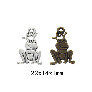 Crowned Frog Prince Charm in 2 Metal Finishes for Jewelry Making