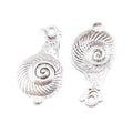 Spiral Snail Connector Charm in Antique Silver Tone view 1