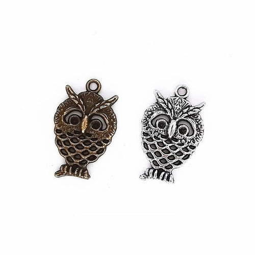 Wide-Eyed Owl Charm finish assortment on a white background