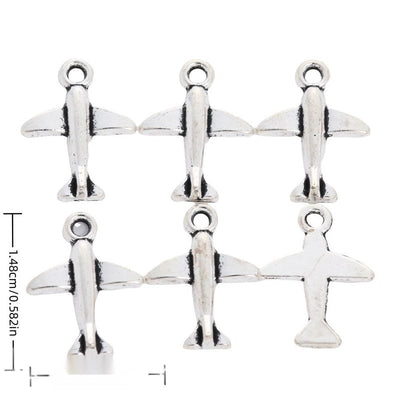 Pilot Airplane metal charm displaying front and reverse sides