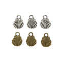 Scallop Shell Detailed Metal Charm in 2 Finishes for Crafting view 1