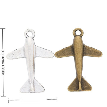 2-Finish Airplane Metal Jewelry Components for Crafts