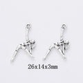 Side Bend Gymnast Metal Charm for Jewelry Making in Antique Silver view 1