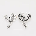 Detailed Lobster Charm in Antique Silver for Jewelry Making view 1