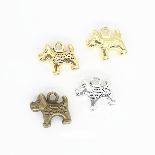 Patterned Puppy metal piece showing overall shape and available finishes