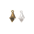 Spiral Conch Shell Detailed Metal Charm in 2 Finishes view 1