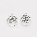 Double Tree of Life Round Charm in Antique Silver Finish view 1