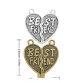 Best Friend Split Heart Dotted Metal Charm in 2 Finishes view 1