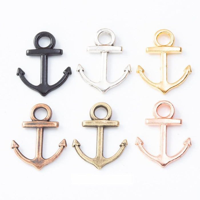 Nautical Anchor Metal Charm in 8 Distinct Finishes for Jewelry Making