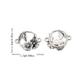 Rose and Leaf Double Dangle Metal Connector in Silver Tone view 1