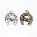 Good Luck Horseshoe Metal Charm 2 Finish Options Craft Supply view 1