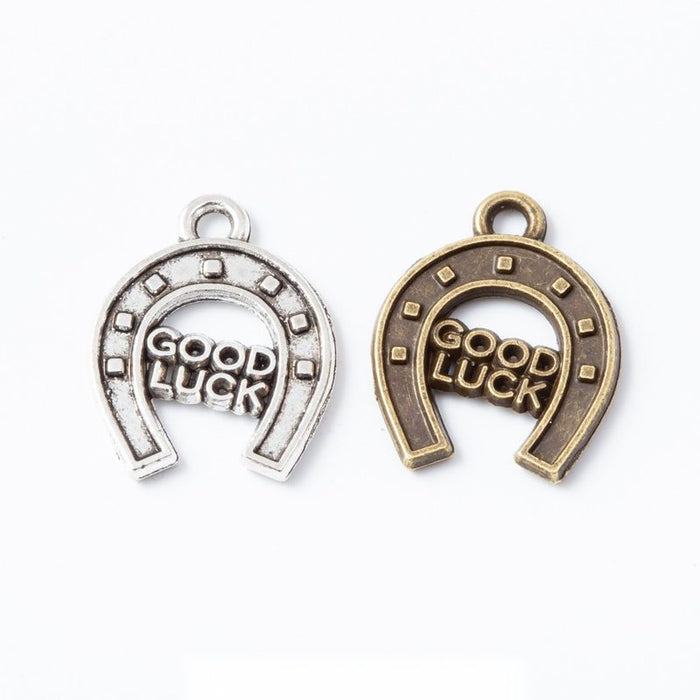 Good Luck Horseshoe Metal Charm 2 Finish Options Craft Supply