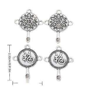 Chinese Fu Rattle Connector Charm in 1 Metal Finish for Jewelry Making