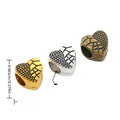 Patchwork Heart Large Hole Bead with a heart form with dotted in 3 Metal Finishes view 1