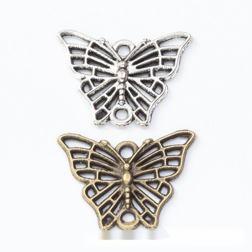 Openwork Butterfly Connector metal pieces shown in the available finishes.