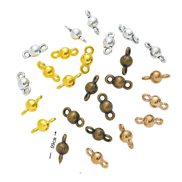 Round Bead Connector in 4 Metal Finishes for Jewelry Making