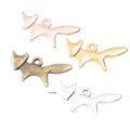 Minimal Fox Silhouette Charm Metal Jewelry Making Pieces view 1