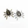 Antique Metal Spider Setting Charm Pendant With Textured Detail, 2 Finishes view 1