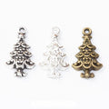 Decorated Christmas Tree Charm Alloy Jewelry Making Component in 3 Finish Options view 1
