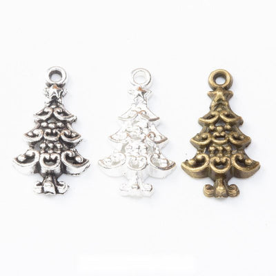 Decorated Christmas Tree Charm front product view