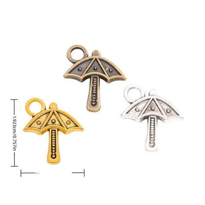 Group view of small umbrella silhouette with dotted panel details and top loop