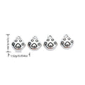 Round Paw Print Metal Charm in Textured Metal for Jewelry Making view 1