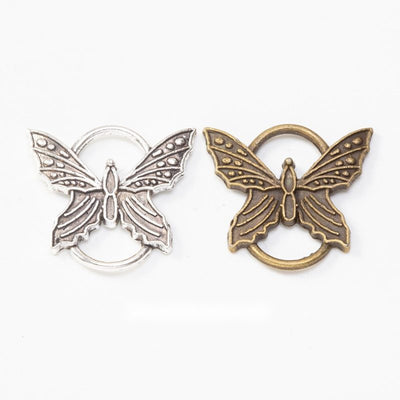 Butterfly Ring Connector metal pieces shown in the available finishes.