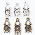 Alarm Clock Metal Charm 2 Finish Options Craft Supply view 1