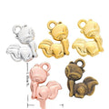 Sitting Fox Metal Charm in Textured Metal for Jewelry Making view 1