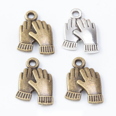 Front comparison of clapping hands metal component in 2 finishes