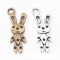 Vintage Finish Metal Long Ear Rabbit Charms in 2 Style Options view 1