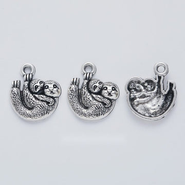 Curled Koala Metal Charms in Antique Silver Finish