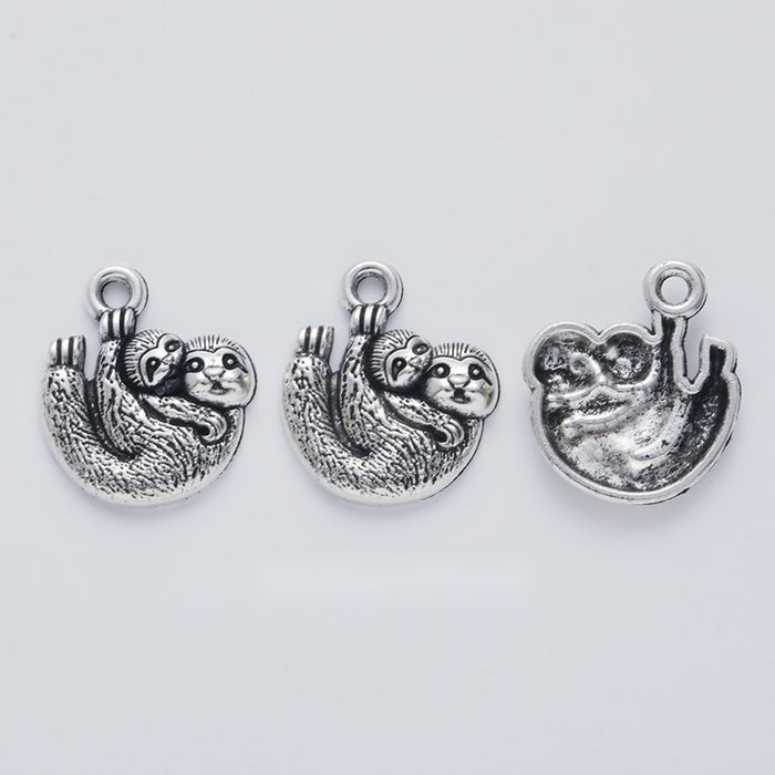 Curled Koala Metal Charms in Antique Silver Finish