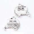 Camper Trailer Charm in Antique Silver for Jewelry Making view 1