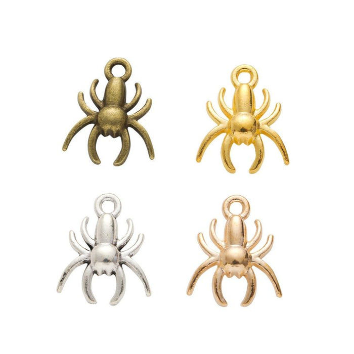 Vintage Rounded Spider Charms in Multiple Finishes for Jewelry Making