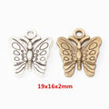 Detailed Butterfly Metal Charm Pendant For Jewelry Making And Craft Projects view 1