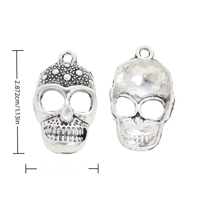 Detailed Skull Alloy Charm in Antique Silver Finish