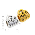 Handbag Large Hole Bead with a handbag shape with dotted flap detail in 2 Metal Finishes view 1