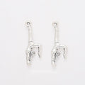 Handstand Gymnast Metal Charm for Jewelry Making in Antique Silver view 1