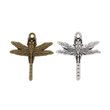 Straight-Wing Dragonfly Charm Metal Pendant for Jewelry Making