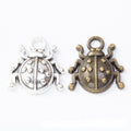 Double Sided Beetle Antique Metal Charms Jewelry Findings view 1