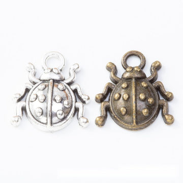 Double Sided Beetle Antique Metal Charms Jewelry Findings