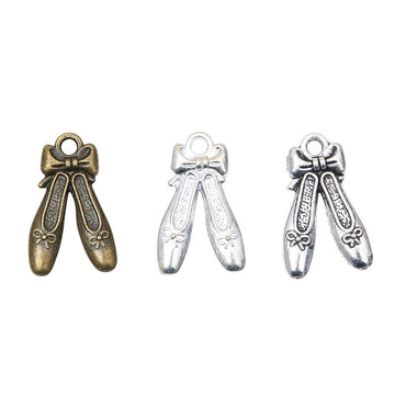Ballet Slippers Charm In 3 Metal Finishes For Jewelry Making