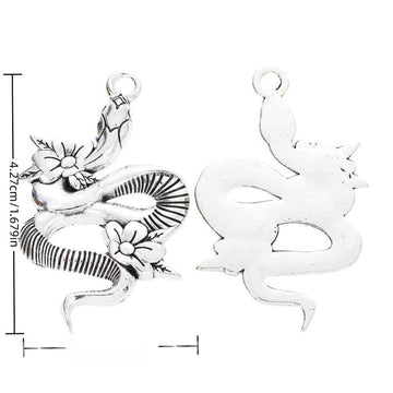 Floral Coiled Snake Metal Charm Pendant for Jewelry Making