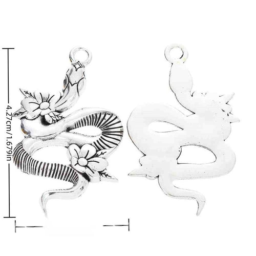 Dragon Snake metal charm displaying front and reverse sides