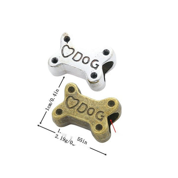 Dog Bone Slider Bead in 2 Metal Finishes for Jewelry Making
